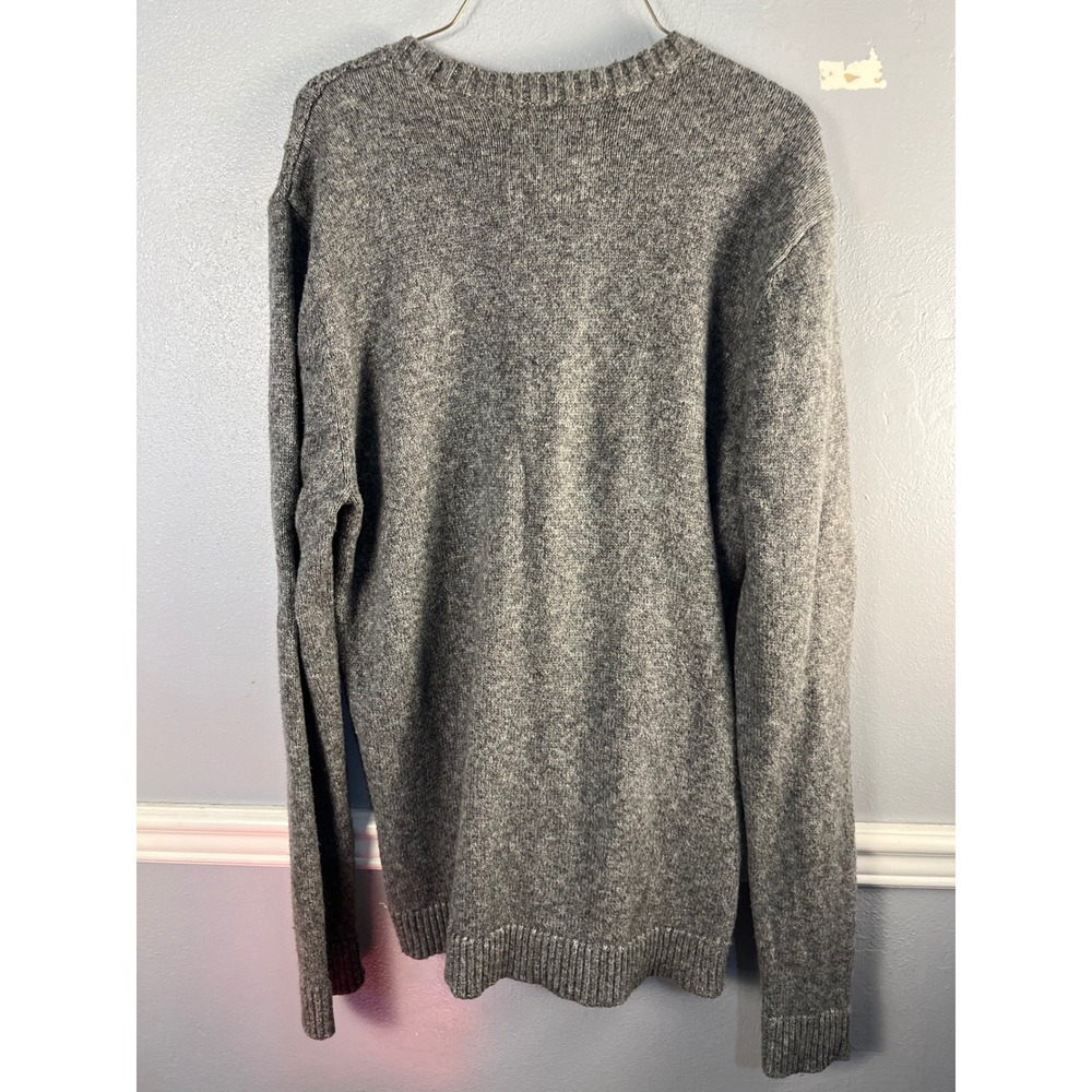 HOLLISTER Cable Knit Sweater Mens XL Gray Pullover Crew Neck Streetwear Classic - Picture 3 of 4